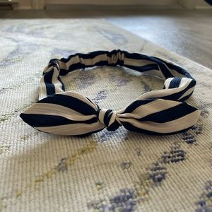 Navy/Ivory Stripe Headband w/bow